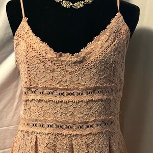 NSR Blush Lace Midi Dress